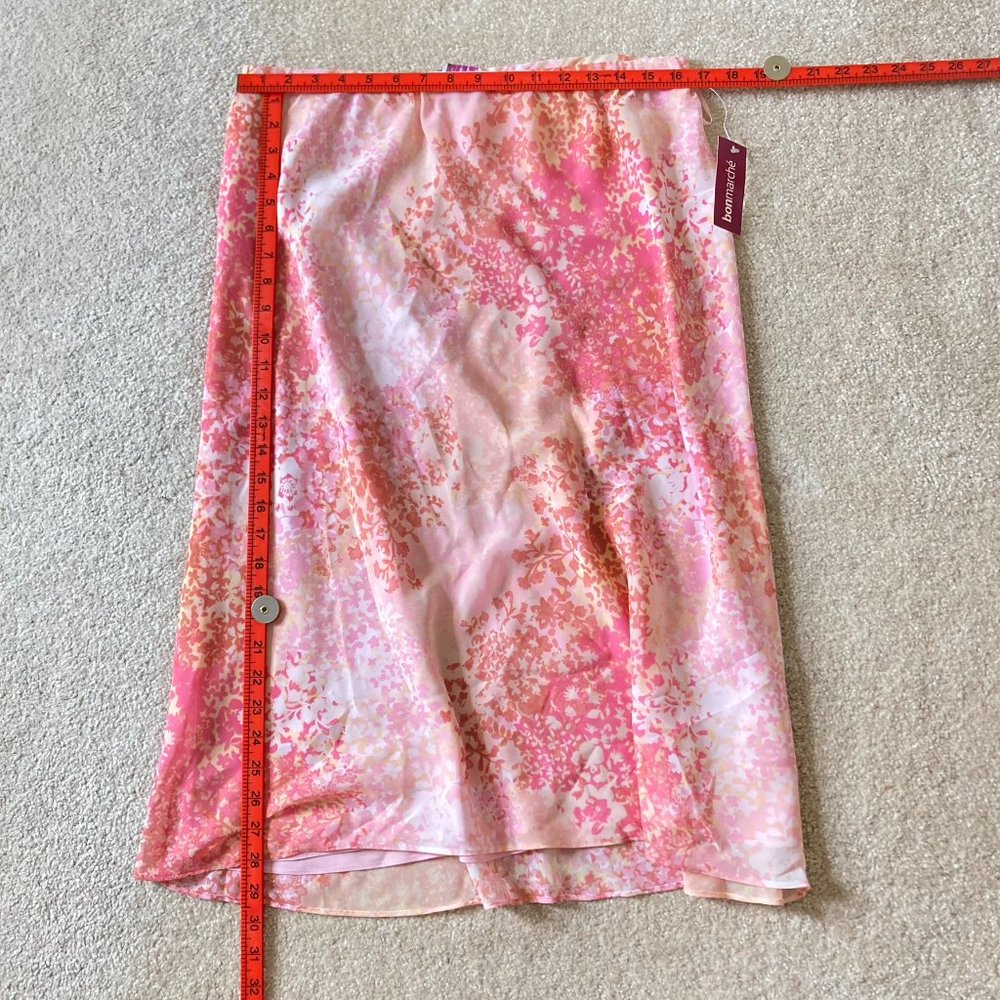 BNWT BonMarché Women's Pink Voile Chiffon Floral Skirt UK Size 16 - Picture 6 of 11